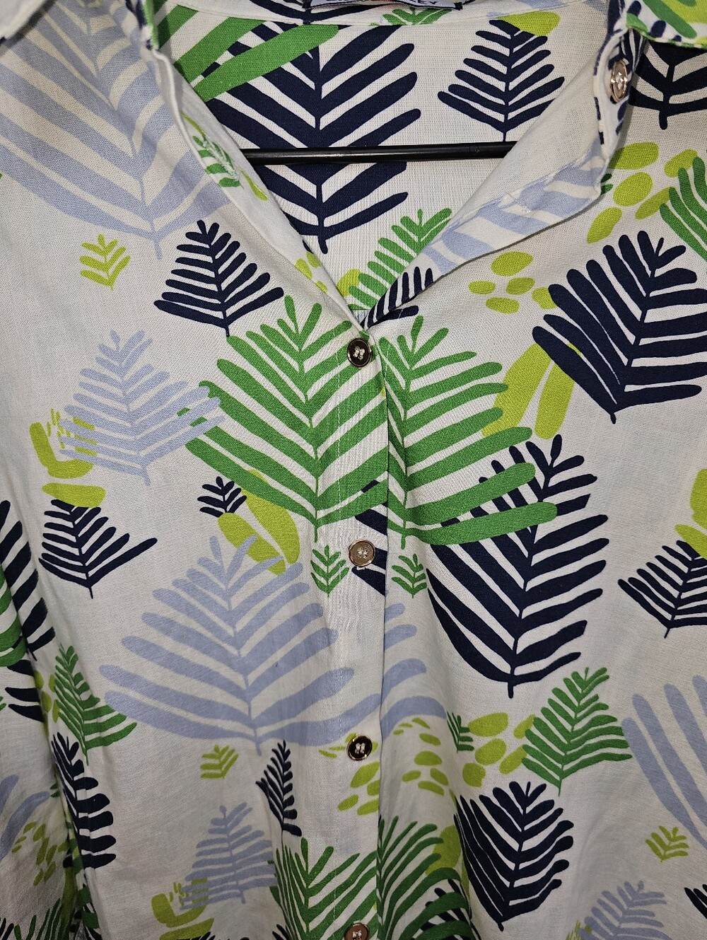 CK Bradley Palm Leaf Floral Print Button Up Long Sleeve Tenley Blouse - Picture 3 of 9